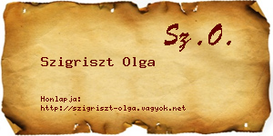 Szigriszt Olga névjegykártya