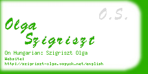olga szigriszt business card